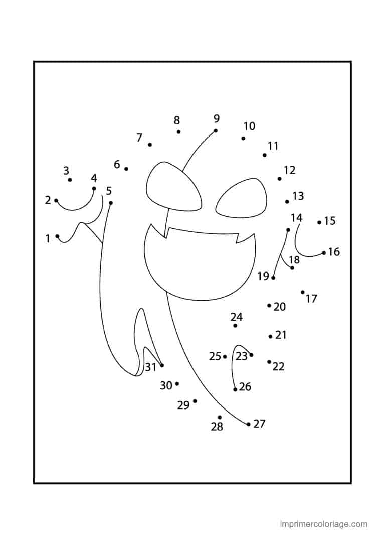 point a relier halloween 1 a 31 fantome qui vole - dessin gratuit &agrave; imprimer