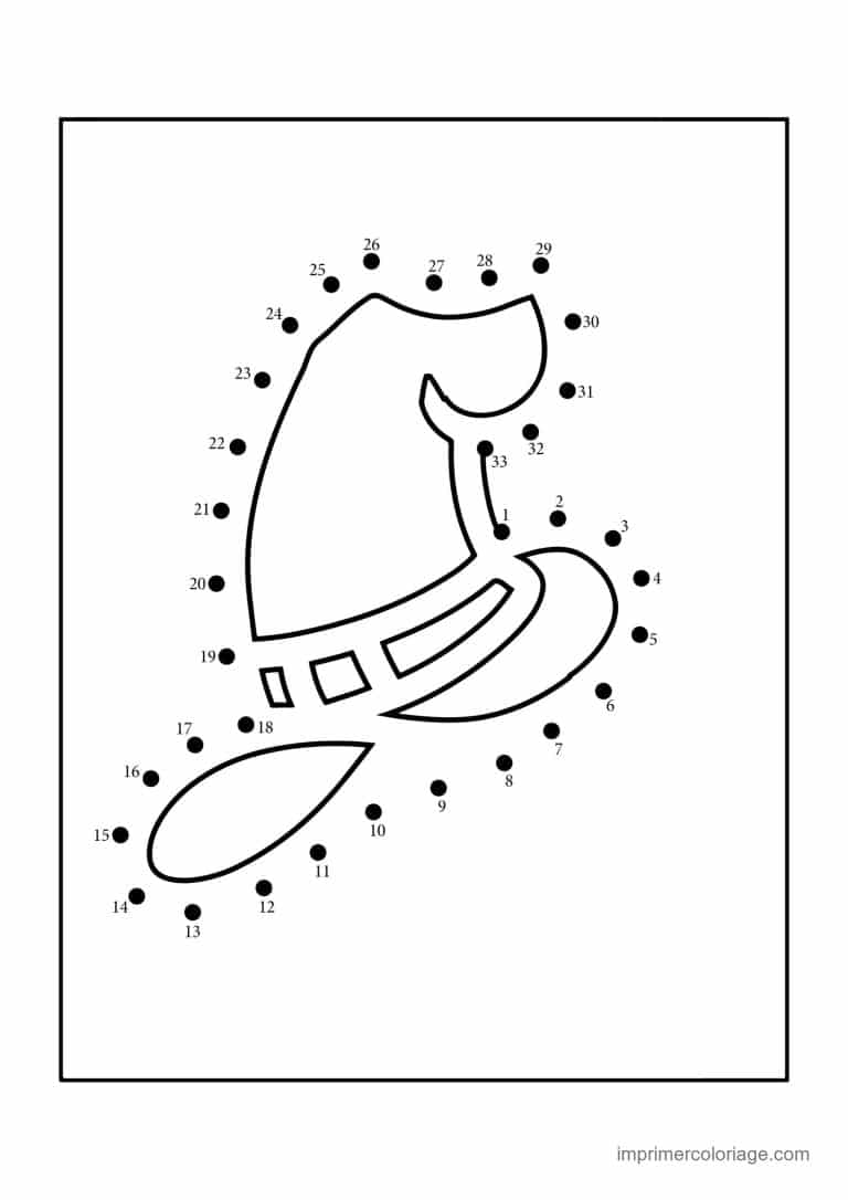 point a relier halloween 1 a 33 chapeau de sorciere - dessin gratuit &agrave; imprimer