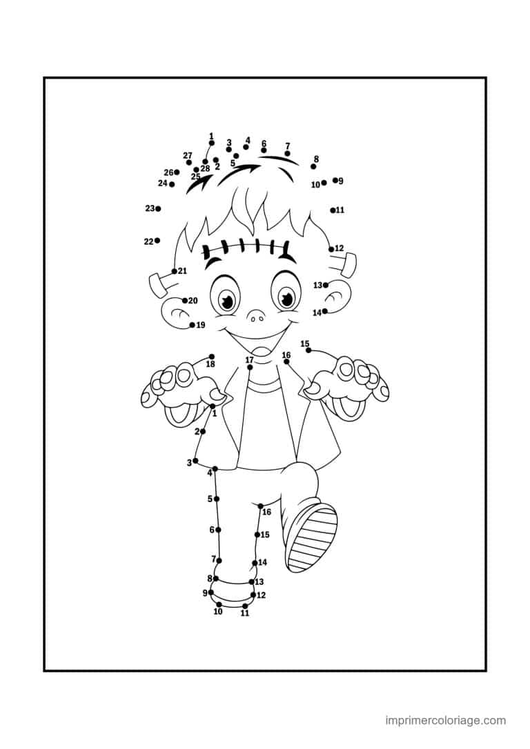 point a relier halloween 1 a 51 enfant en monstre - dessin gratuit &agrave; imprimer