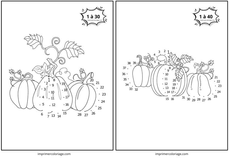 point &agrave; relier halloween citrouille facile - dessin gratuit &agrave; imprimer