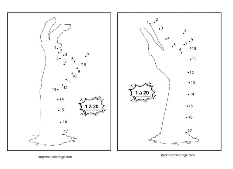 point &agrave; relier main pour halloween - dessin gratuit &agrave; imprimer