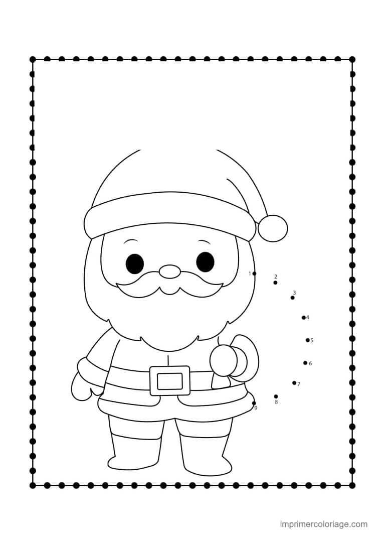 point a relier noel 1 a 30 pere noel souriant - dessin gratuit &agrave; imprimer