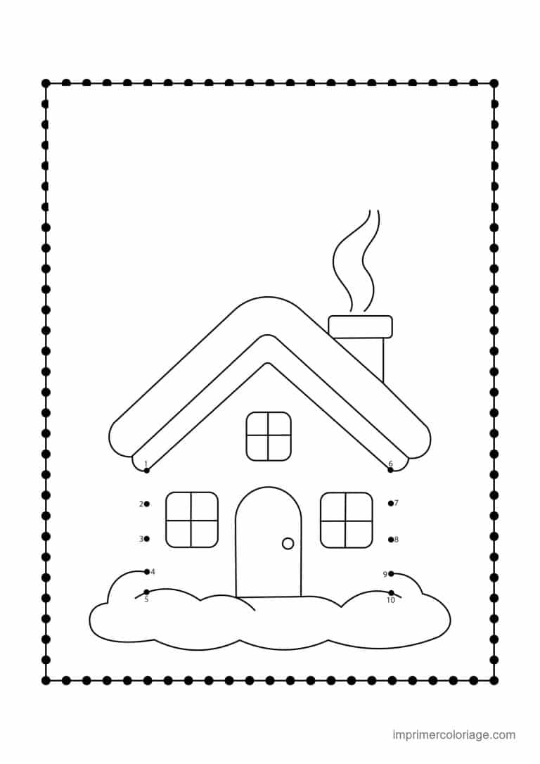point a relier noel 1 a 33 maison enneigee - dessin gratuit &agrave; imprimer