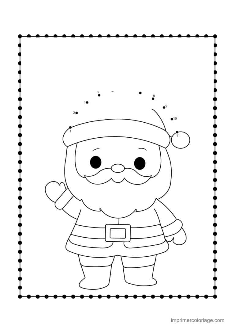 point a relier noel 1 a 35 pere noel qui salue - dessin gratuit &agrave; imprimer