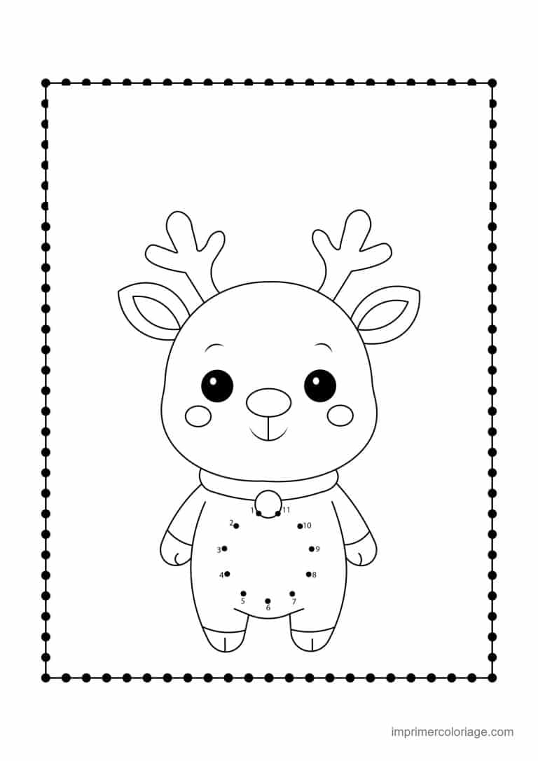 point a relier noel 1 a 38 renne debout - dessin gratuit &agrave; imprimer