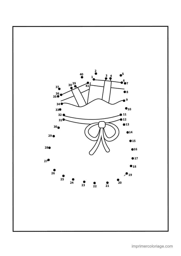 point a relier noel 1 a 40 noeud sur une guirlande - dessin gratuit &agrave; imprimer