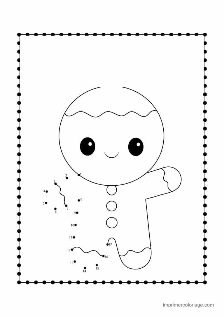 point a relier noel 1 a 44 bonhomme en pain d epices - dessin gratuit &agrave; imprimer