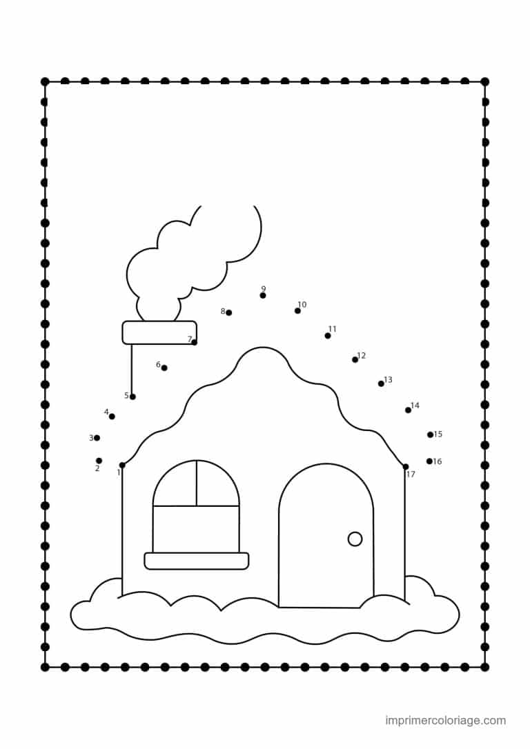 point a relier noel 1 a 46 maison sous la neige - dessin gratuit &agrave; imprimer