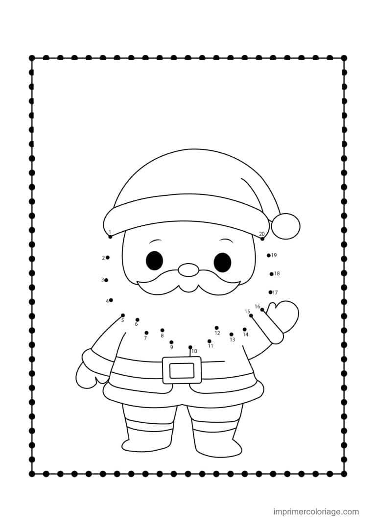 point a relier noel 1 a 48 pere noel qui salue - dessin gratuit &agrave; imprimer