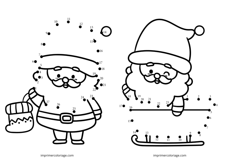point a relier pere noel 1 à 20 à imprimer point a relier pere noel 1 à 20 - dessin gratuit à imprimer