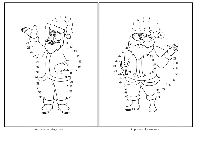 point à relier pere noel bonjour à imprimer point à relier pere noel bonjour - dessin gratuit à imprimer