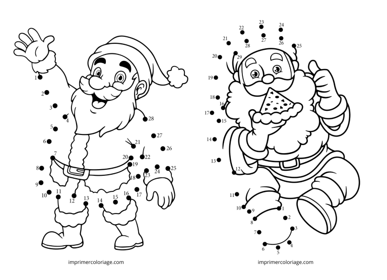 point a relier pere noel cool à imprimer point a relier pere noel cool - dessin gratuit à imprimer