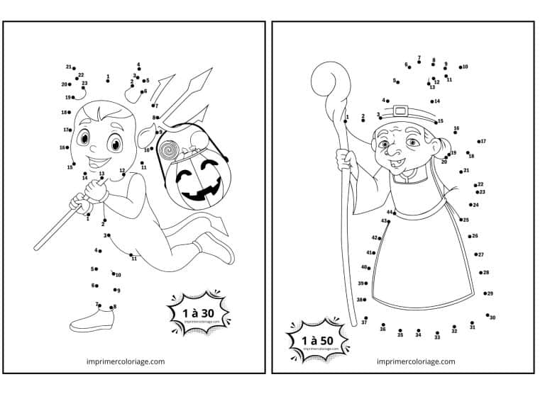 point &agrave; relier personnage pour halloween - dessin gratuit &agrave; imprimer