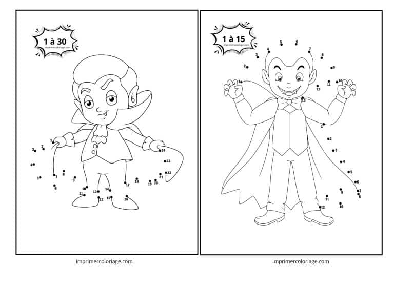 point &agrave; relier petit vampire halloween - dessin gratuit &agrave; imprimer
