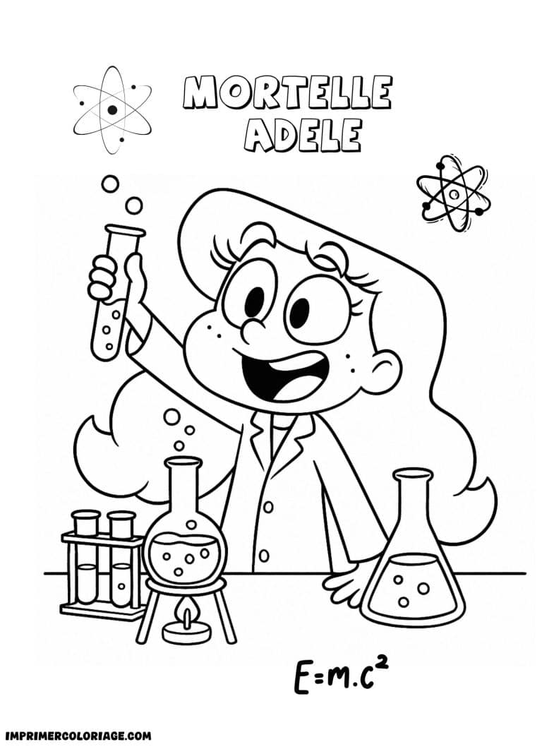 Coloriage de mortelle adele chimiste - dessin gratuit &agrave; imprimer