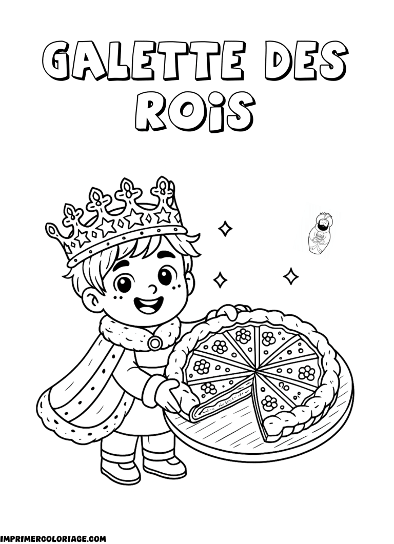 Coloriage de &eacute;piphanie on tire les rois - dessin gratuit &agrave; imprimer