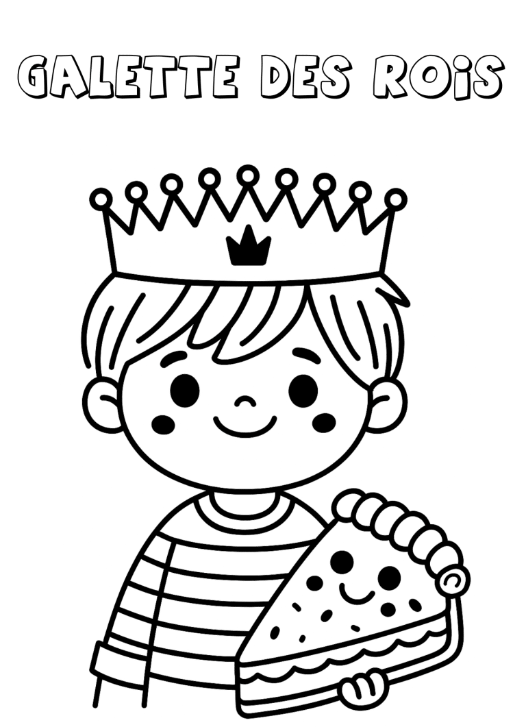 Coloriage d'un petit gar&ccedil;on qui tire les rois - dessin gratuit &agrave; imprimer