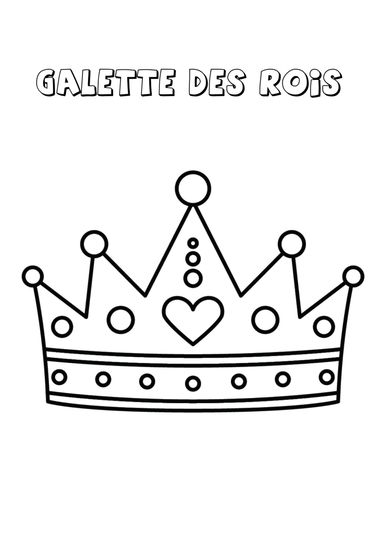 Coloriage d'une belle couronne &agrave; imprimer pour la galette des rois - dessin gratuit &agrave; imprimer