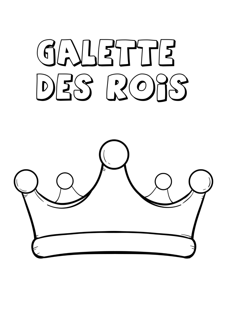 Coloriage d'une couronne de galette - dessin gratuit &agrave; imprimer