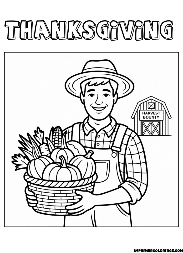 coloriage Thanksgiving chapeau de p&egrave;lerin - dessin gratuit &agrave; imprimer