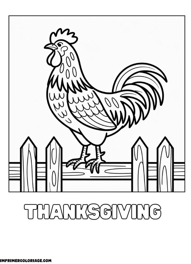 coloriage Thanksgiving facile pour enfants - dessin gratuit &agrave; imprimer