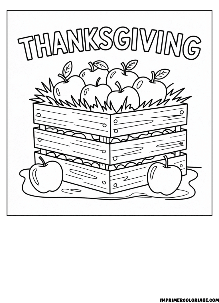 coloriage Thanksgiving l&eacute;gumes et r&eacute;colte d&rsquo;automne - dessin gratuit &agrave; imprimer