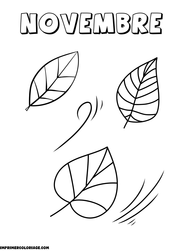 coloriage feuilles de l’automne en novembre à imprimer coloriage feuilles de l'automne en novembre - dessin gratuit à imprimer