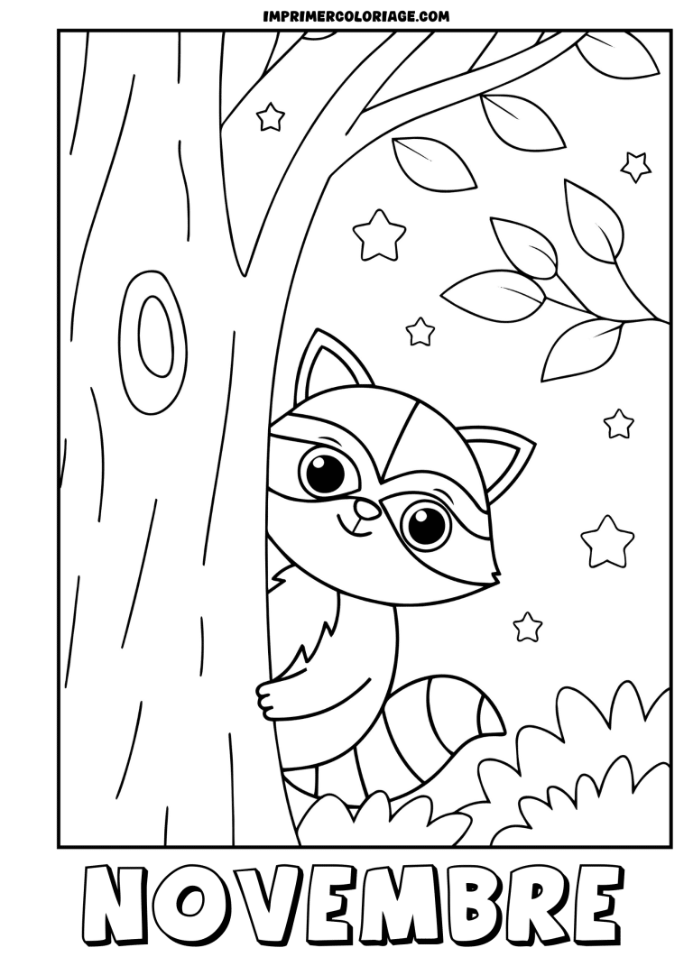 coloriage novembre animal dans la foret à imprimer coloriage novembre animal dans la foret - dessin gratuit à imprimer