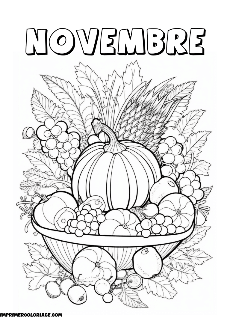 coloriage novembre coupe de fruit d’automne à imprimer coloriage novembre coupe de fruit d'automne - dessin gratuit à imprimer