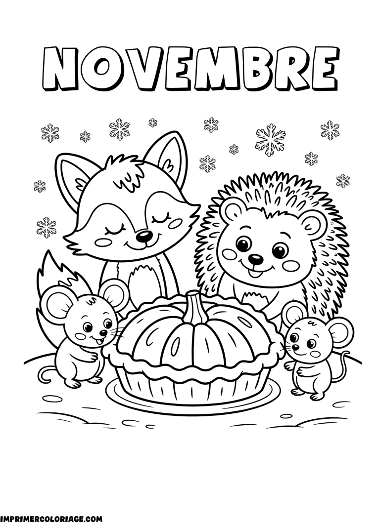 coloriage novembre famille de hérisson à imprimer coloriage novembre famille de hérisson - dessin gratuit à imprimer