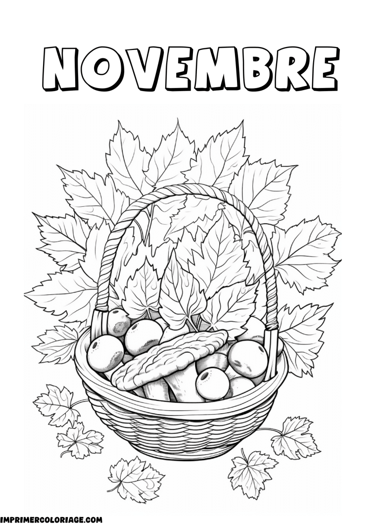 coloriage novembre panier de légume à imprimer coloriage novembre panier de légume - dessin gratuit à imprimer