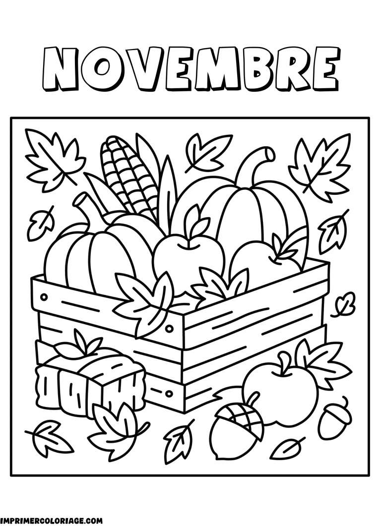 coloriage novembre récolte du jardin à imprimer coloriage novembre récolte du jardin - dessin gratuit à imprimer