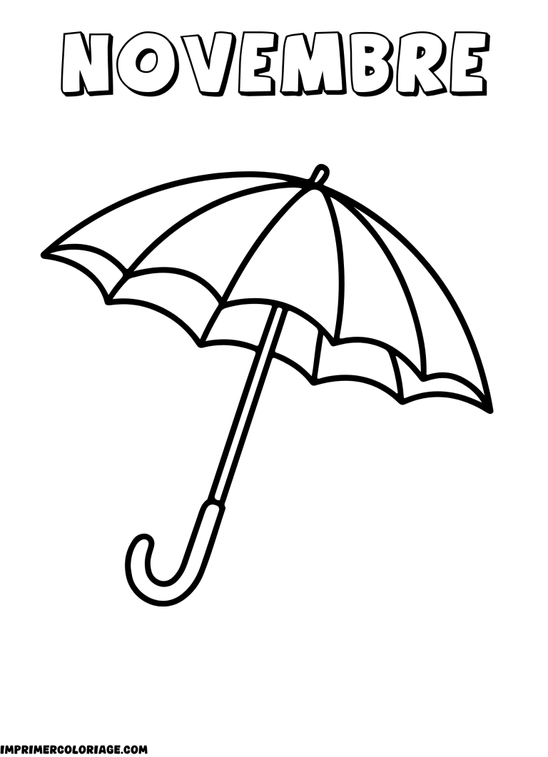 coloriage parapluie en novembre à imprimer coloriage parapluie en novembre - dessin gratuit à imprimer