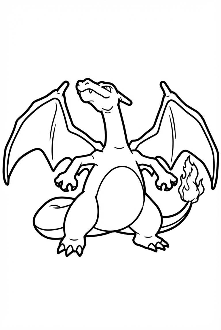 Charizard Coloring Page - dessin gratuit &agrave; imprimer