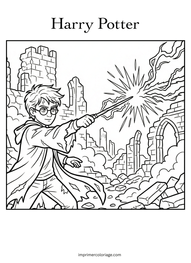 Coloriage Harry potter Duel Final - dessin gratuit &agrave; imprimer