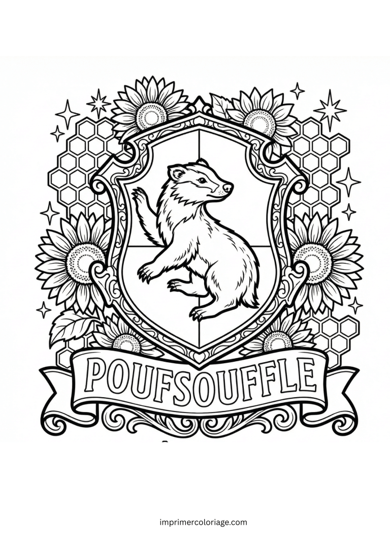 Coloriage Harry potter maison poufsouffle - dessin gratuit &agrave; imprimer