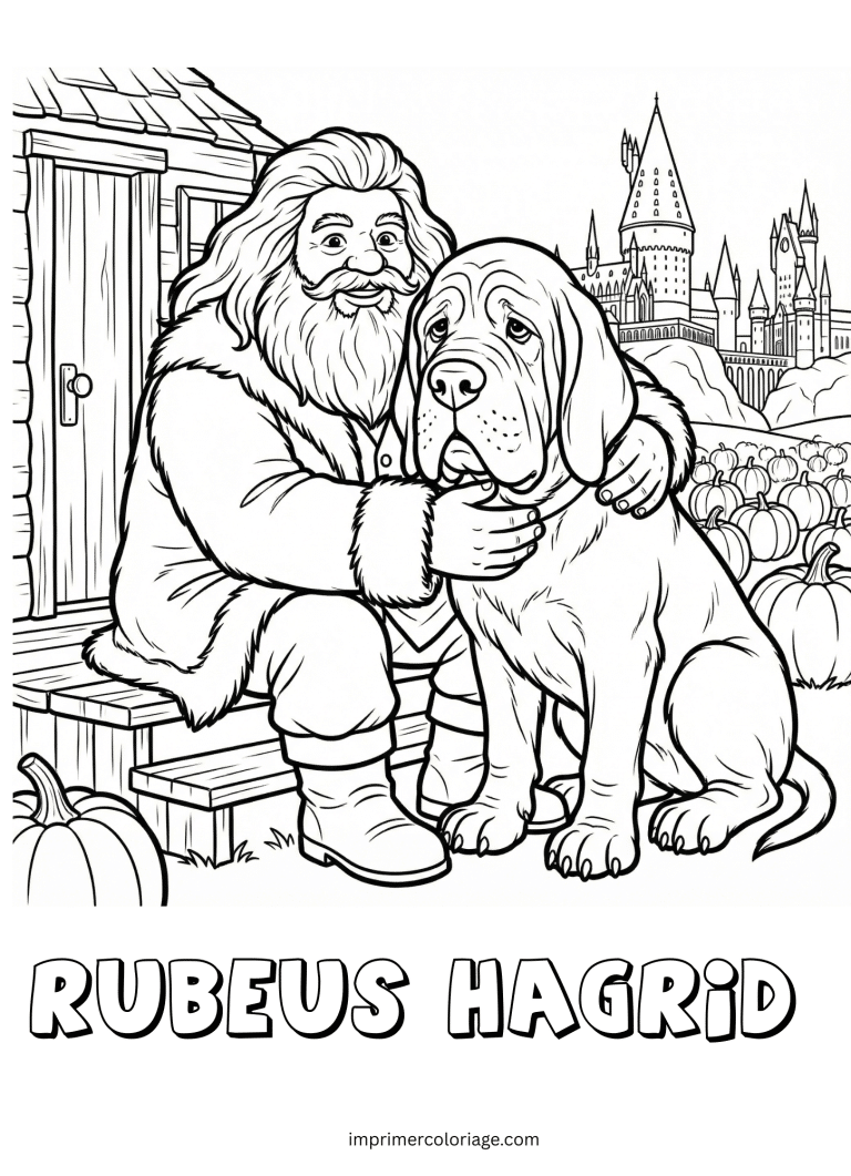 Coloriage de Rubeus Hagrid - dessin gratuit &agrave; imprimer