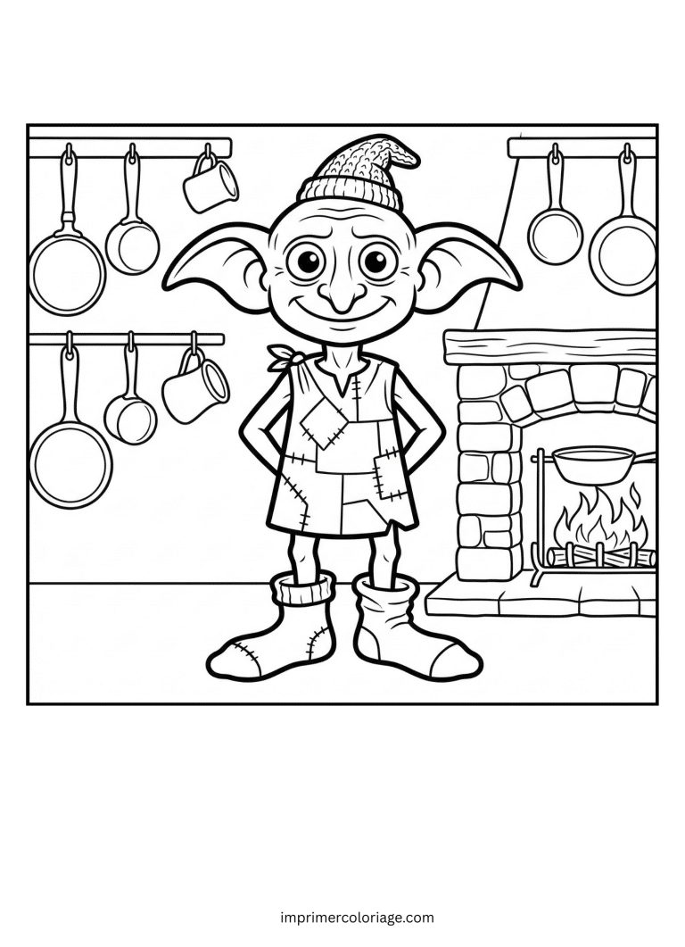 Coloriage de dobby - dessin gratuit &agrave; imprimer