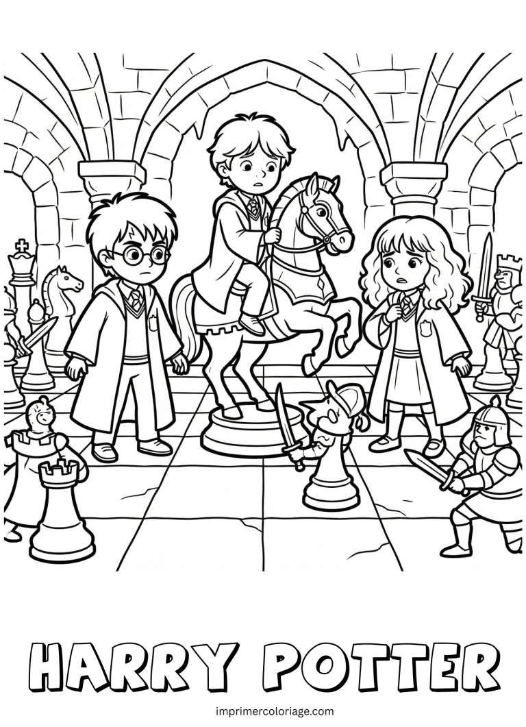 Coloriage de harry bataille &eacute;checs - dessin gratuit &agrave; imprimer