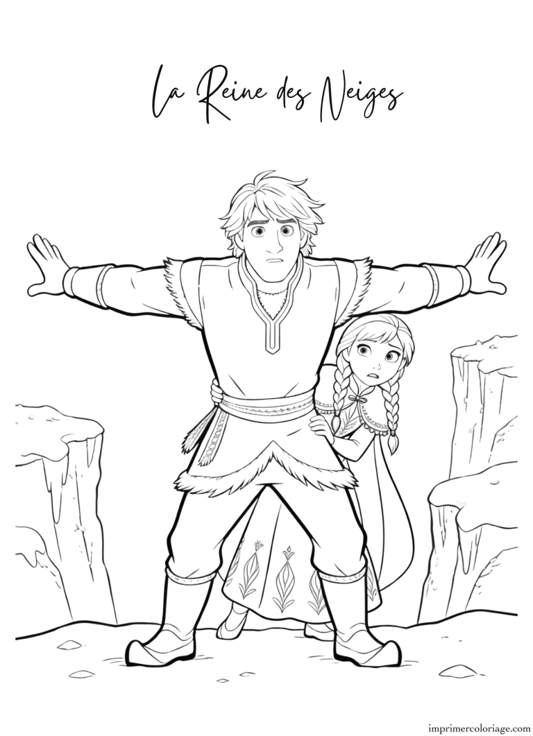 Coloriage de la reine des neiges kristoff protege elsa - dessin gratuit &agrave; imprimer
