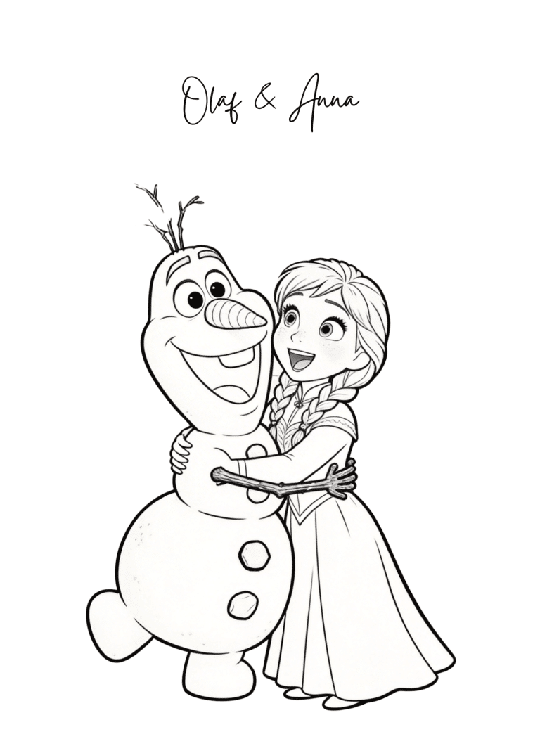 Coloriage de la reine des neiges olaf et anna - dessin gratuit &agrave; imprimer