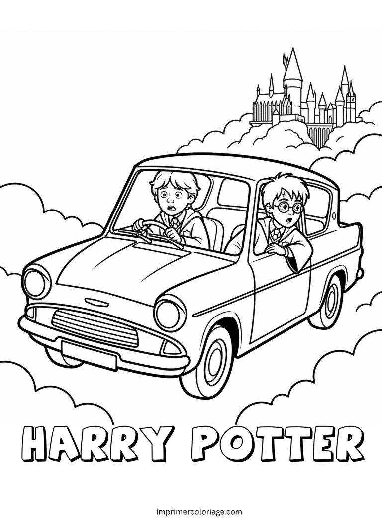 Coloriage de ron et harry - dessin gratuit &agrave; imprimer