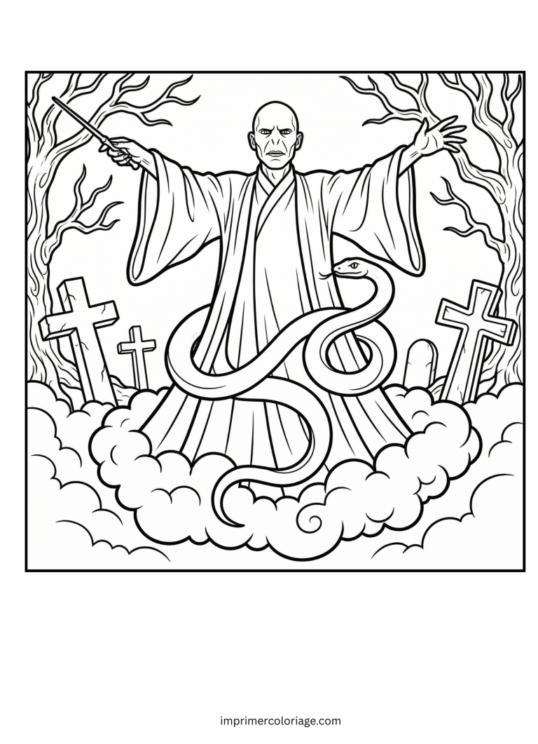 Coloriage de voldemor - dessin gratuit &agrave; imprimer