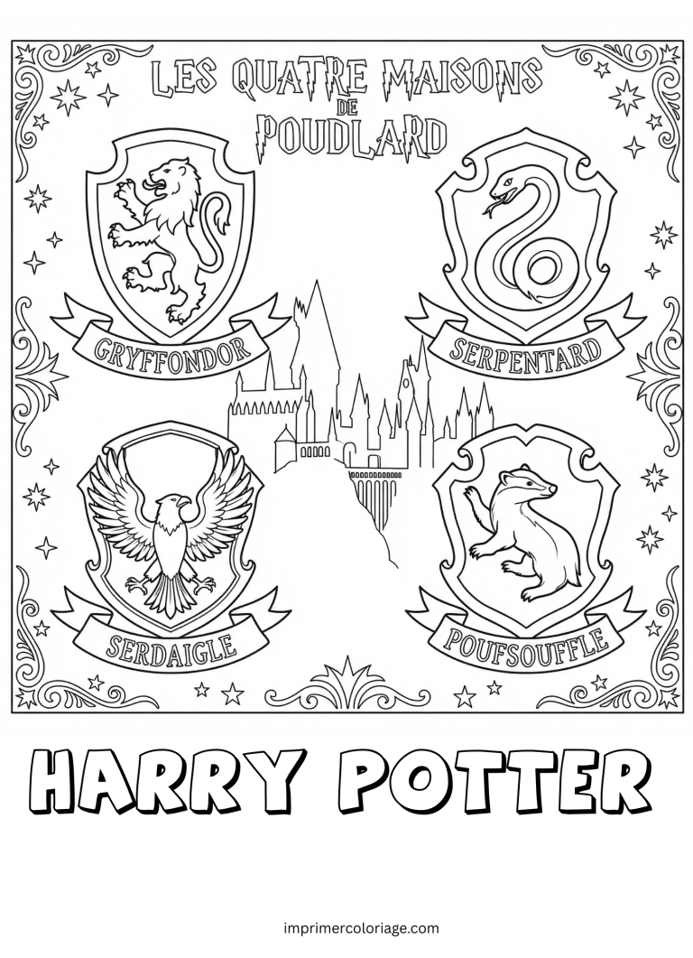 Coloriage des &eacute;coles de poudlard - dessin gratuit &agrave; imprimer