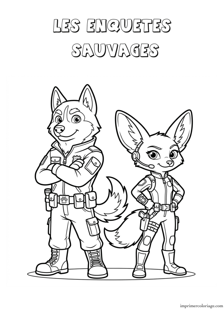 Coloriage les enquetes sauvages 1 - dessin gratuit &agrave; imprimer