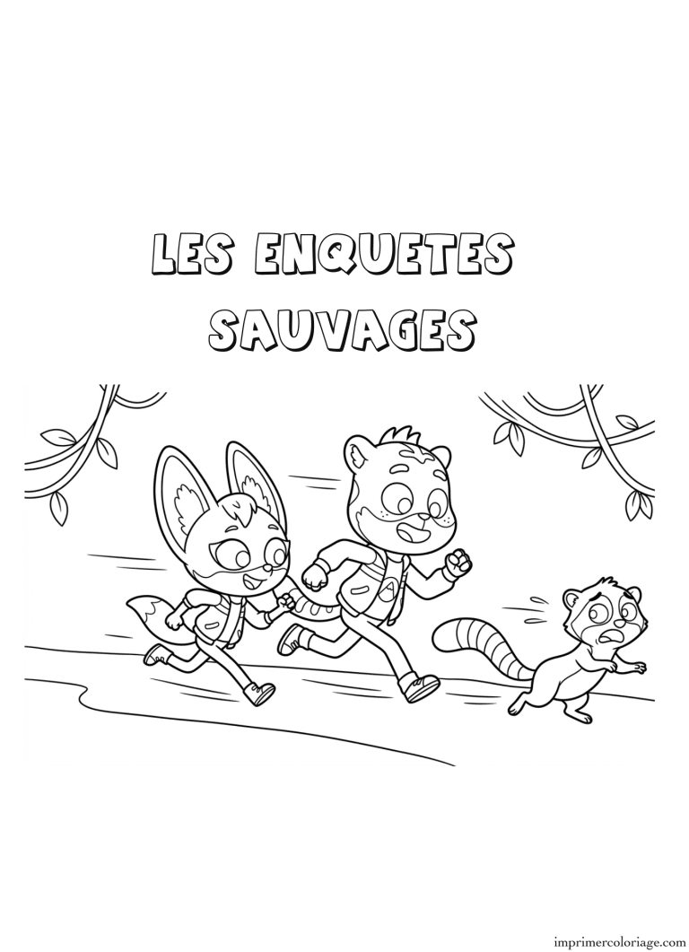 Coloriage les enquetes sauvages 2 - dessin gratuit &agrave; imprimer