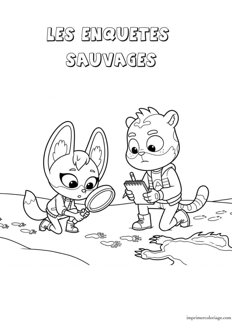 Coloriage les enquetes sauvages 3 - dessin gratuit &agrave; imprimer