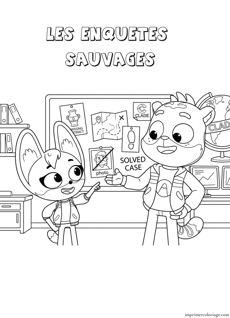 Coloriage les enquetes sauvages 4 - dessin gratuit &agrave; imprimer