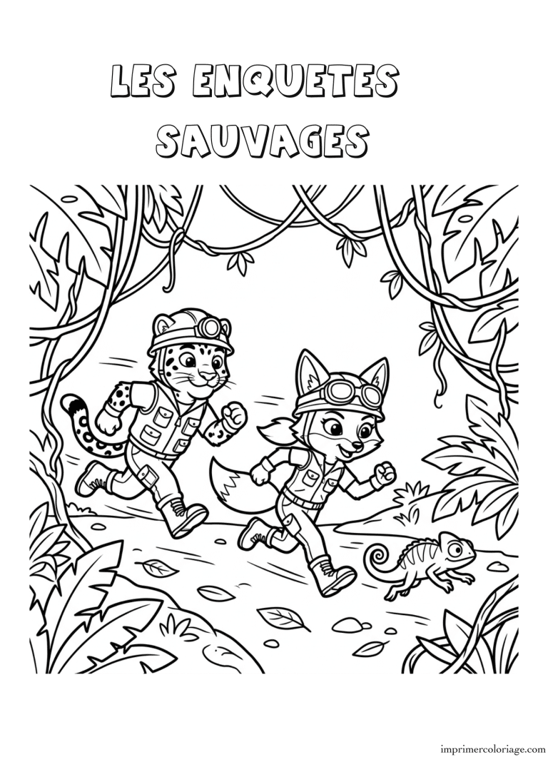 Coloriage les enquetes sauvages 9 - dessin gratuit &agrave; imprimer