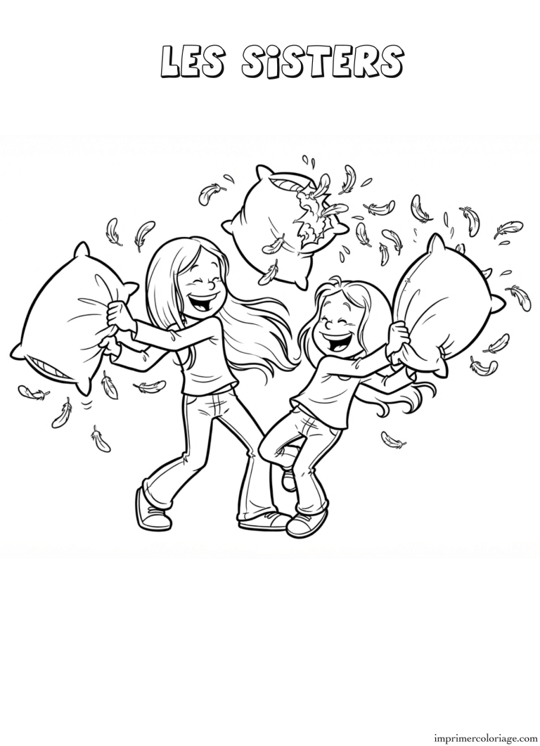 Coloriage les sisters coussins - dessin gratuit &agrave; imprimer